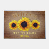 Paillasson Trio de tournesol polygonale -personnalisées (Devant)