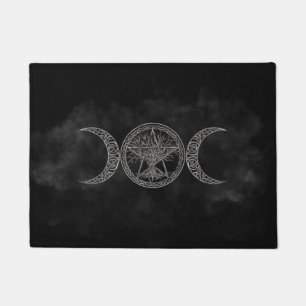 Paillasson Triple Lune avec pentagramme et arbre de vie