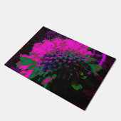 Paillasson Trippy Abstrait rétro rose chaud et noir (Incliné)