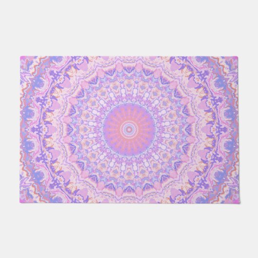 Paillasson Trippy coloré complexe Boho Hippie Mandala (Devant)