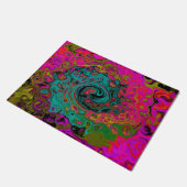 Paillasson Trippy Turquoise Abstrait Retro Liquid Swirl (Incliné)