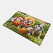 Paillasson Trois Bulldogs en costumes (Incliné)