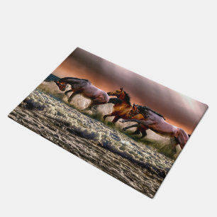 Paillasson Trois chevaux en cavale dans l'océan