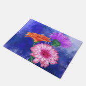 Paillasson Trois Gerberas couleur - Aquarelle Peinture Art (Incliné)