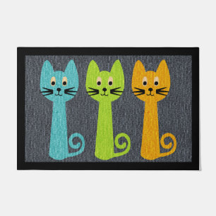 Paillasson Trois porte-chats colorés, Amoureux des animaux