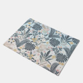 Paillasson Tropcal Grey Gold Foliage Floral Pattern (Incliné)