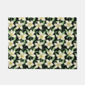 Paillasson Tropical continu motif fleurs blanches feuille ver (Devant)