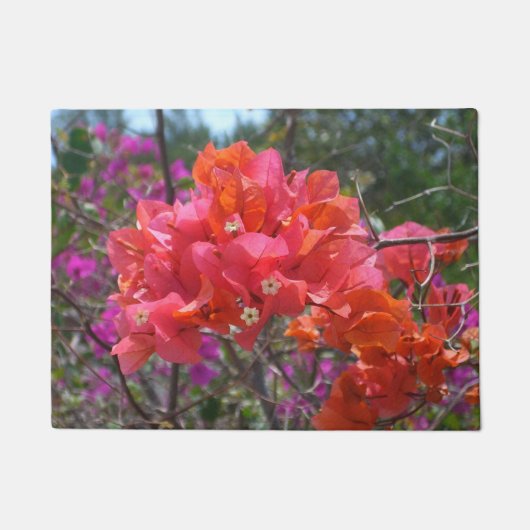 Paillasson Tropical Pink Bougainvillea Island Floral (Devant)