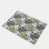 Paillasson Tropical print monstera leaves scissors jungle exo (Incliné)