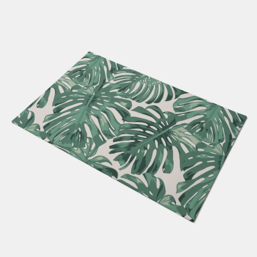 Paillasson Tropical Sage Green Jungle Feuille Motif (Incliné)