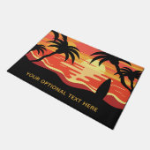 Paillasson Tropical Sunset mat de porte de texte personnalisé (Incliné)