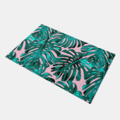 Paillasson Tropical Turquoise Rose Jungle Feuilles (Incliné)