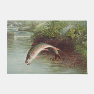 Paillasson Truite de ruisseau Leaping par Samuel Kilbourne (1