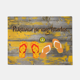 Paillasson Tsinelas "bois jaune vintage " d'ANG de Pakiiwan