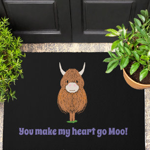 Paillasson Tu fais de mon coeur Moo ! Highland Cow