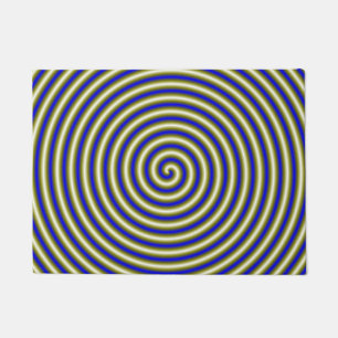 Paillasson Tube spiral en or et bleu