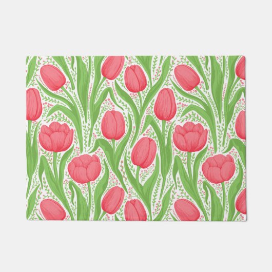 Paillasson Tulipes en rouge et vert (Devant)
