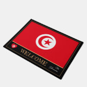 Paillasson Tunisie et Tunisie Drapeau noir / sport Bienvenue (Incliné)