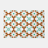 Paillasson Turqouise Brown Et Blanc Espagnol Carrelage Motif (Devant)
