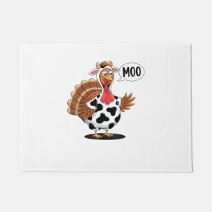 Paillasson Turquie Moo Thanksgiving Drôle Turquie vache Moo F