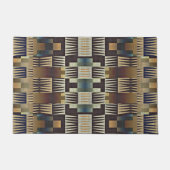 Paillasson Turquoise bleu gris Tan Taupe Brown Motif d'art tr (Devant)