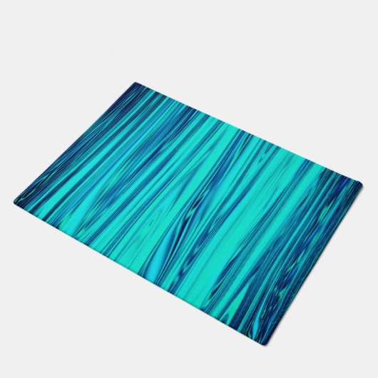 Paillasson Turquoise Blue Ocean Wave brillant Abstrait mignon (Incliné)