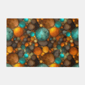 Paillasson Turquoise Brown Abstract Fractal Pattern (Devant)
