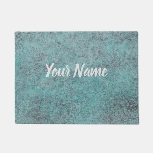Paillasson Turquoise Copper Patina texture cadeau (Devant)