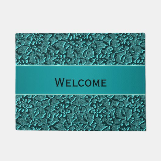 Paillasson turquoise de regard de brocard de (Devant)