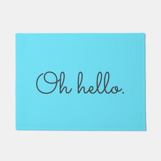 Paillasson Turquoise et Grey Oh Bonjour (Devant)