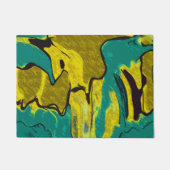 Paillasson Turquoise jaune moutarde Abstrait (Devant)