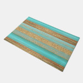 Paillasson Turquoise moderne Faux Gold Parties scintillant St (Incliné)