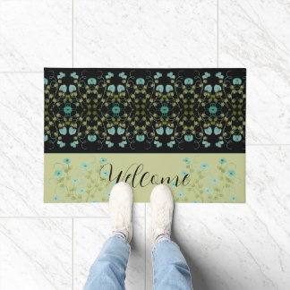 Paillasson Turquoise Noir Et Vert Clair