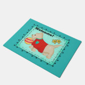 Paillasson Turquoise Turquoise Beige Champagne Scottie Chien (Incliné)