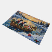 Paillasson Tuxedo Cat Christmas Boat Holiday (Incliné)