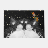 Paillasson Tuxedo Cat surpris par la libellule (Devant)