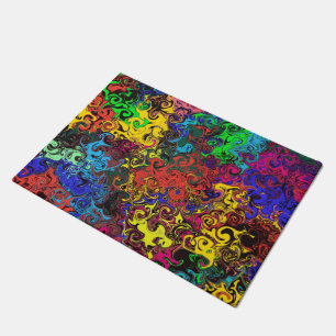 Paillasson Twirlers colorés Abstraits / Mat de cuisine