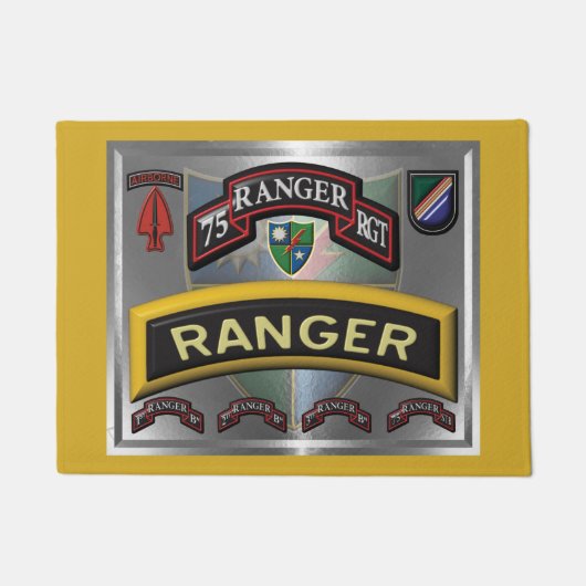 Paillasson Type d'acier encadré 75e régiment de Rangers (Devant)