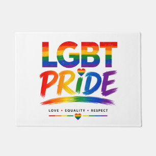 Paillasson Typographie arc-en-ciel de la fierté LGBT