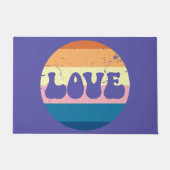 Paillasson Typographie D'Amour Rétro Sur Les Rayures De Couch (Devant)