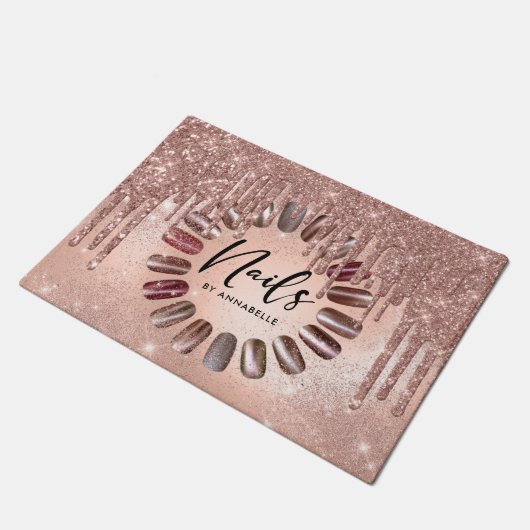 Paillasson Typographie Or Rose Nails (Incliné)