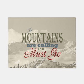 Paillasson Typographie vintage que les montagnes appellent ;