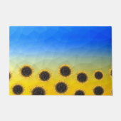 Paillasson Ukraine jaune bleu géométrie maillage motif Fleurs (Devant)