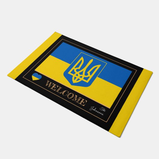 Paillasson Ukraine moderne, drapeau ukrainien mats / sport Bi (Incliné)