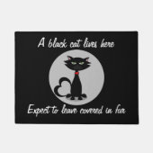 Paillasson Un Chat Noir Vit Ici Drôle Pet Doormat (Devant)