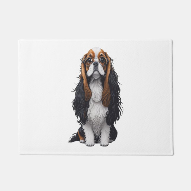 Paillasson Un chien mignon, le roi Charles Spaniel (Devant)