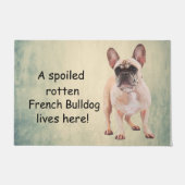 Paillasson Un Chien-taureau français pourri Spoché vit ici (Devant)