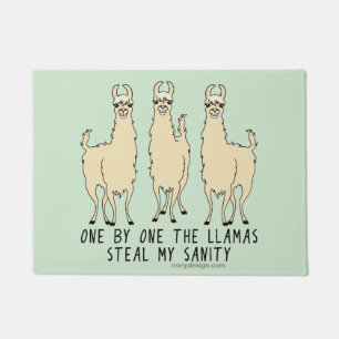 Paillasson Un les lamas volent ma santé d'esprit drôle