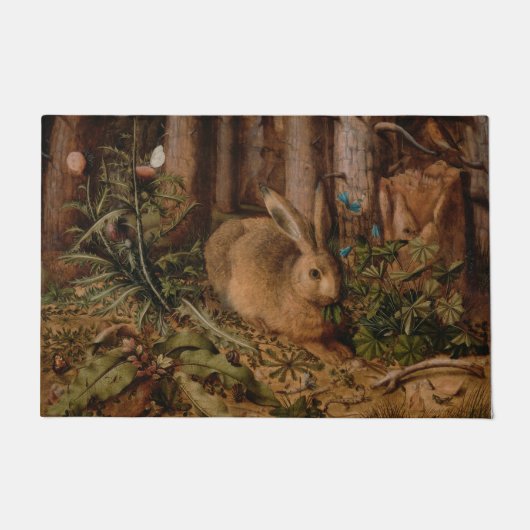 Paillasson Un lièvre dans la forêt (par Hans Hoffmann) (Devant)