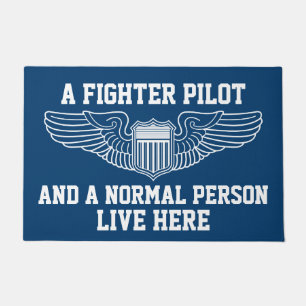 Paillasson Un pilote d'avion de chasse et une personne